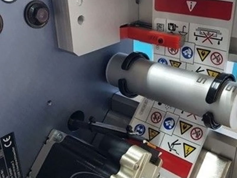 topex Etikettiermaschine mit Gabellichtschranke zur Vorschubsteuerung 